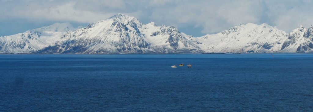 Paysage de Norvège où le cabillaud Skrei est pêché.